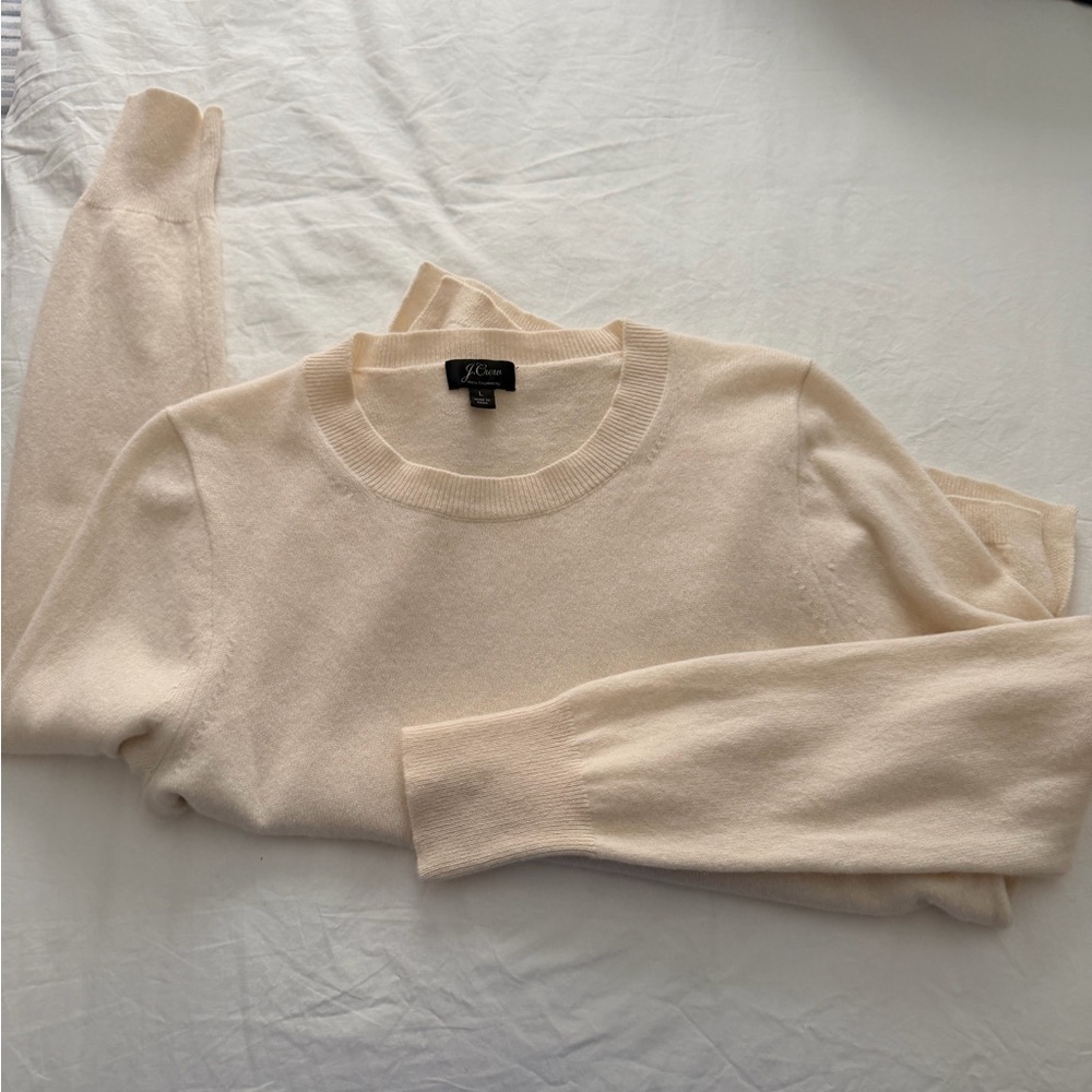J. Crew Light Cream Crewneck Sweater